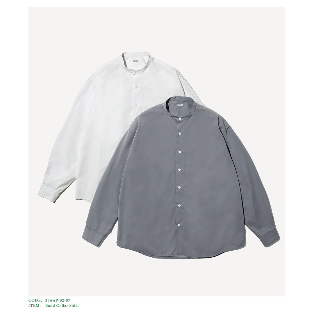 A.PRESSE 25AW Band Collar Shirt
